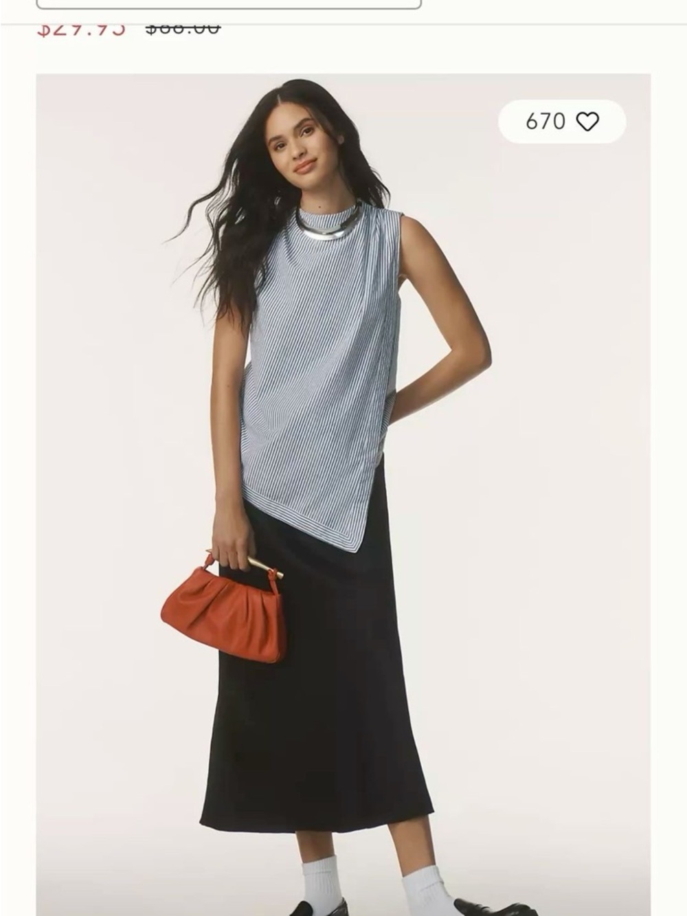 NWT Anthropologie Maeve Sleeveless Asymmetric Cowl Neck Blouse Women’s S